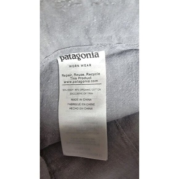 Patagonia Island Hemp Organic Cotton Pants Pleated Chambray Size 10 Lagenlook - Picture 5 of 8